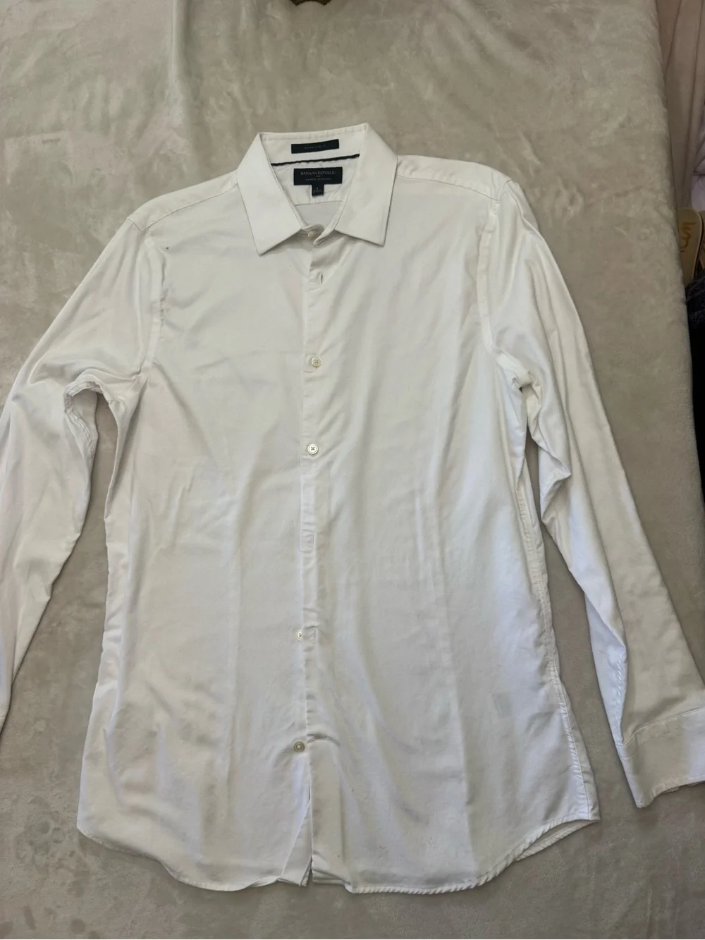Banana Republic White Men's Dress Shirt - Slim Collar Button-Up